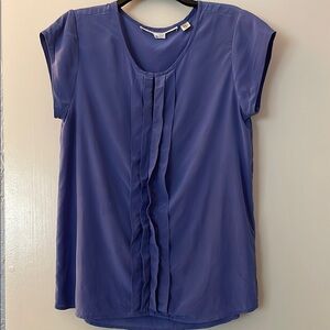 3 for $25! Max Studio Women's Blue Silk Short‎ Sleeve blouse, size medium